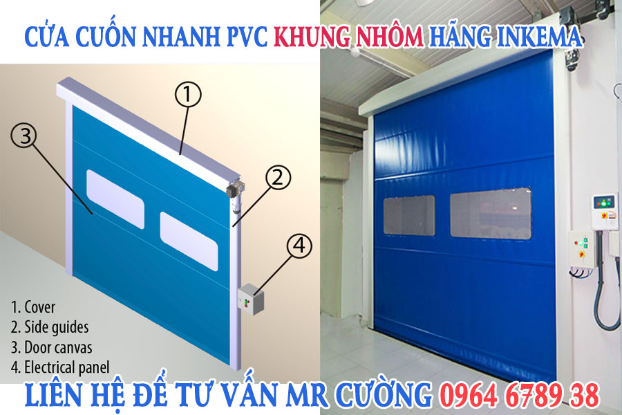 Cửa cuốn nhanh Khung Nhôm Hãng InKema